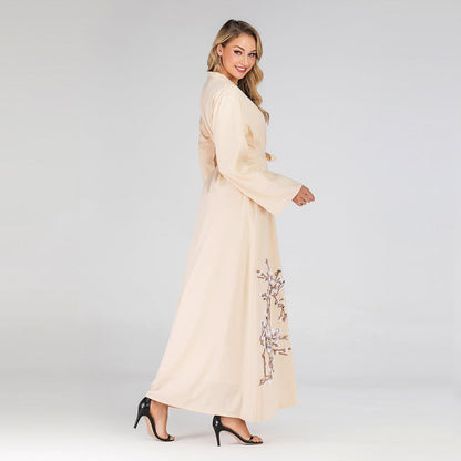 Abaya - Fashionable, Gorgeous, Embroidered Long Sleeve Abaya - Rawdah Al-Jennah