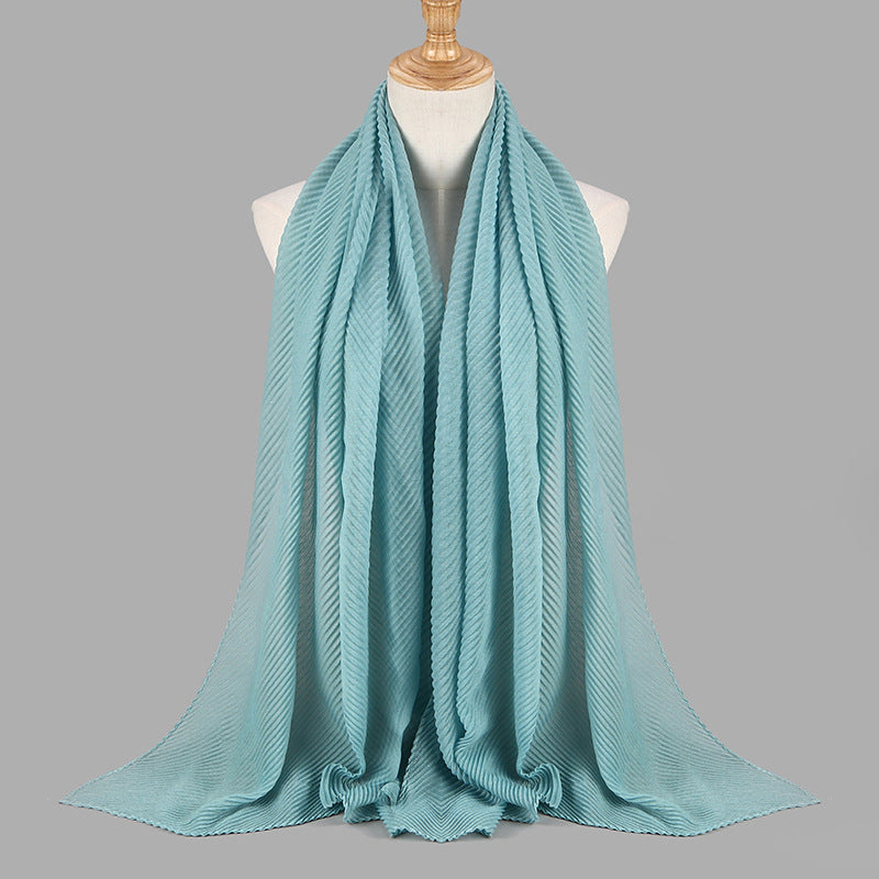 Buy NOW this Hijab - Twill Crumpled Pleated Scarf Women's Bag Headscarf or other Hijab from Rawdah Al-Jennah