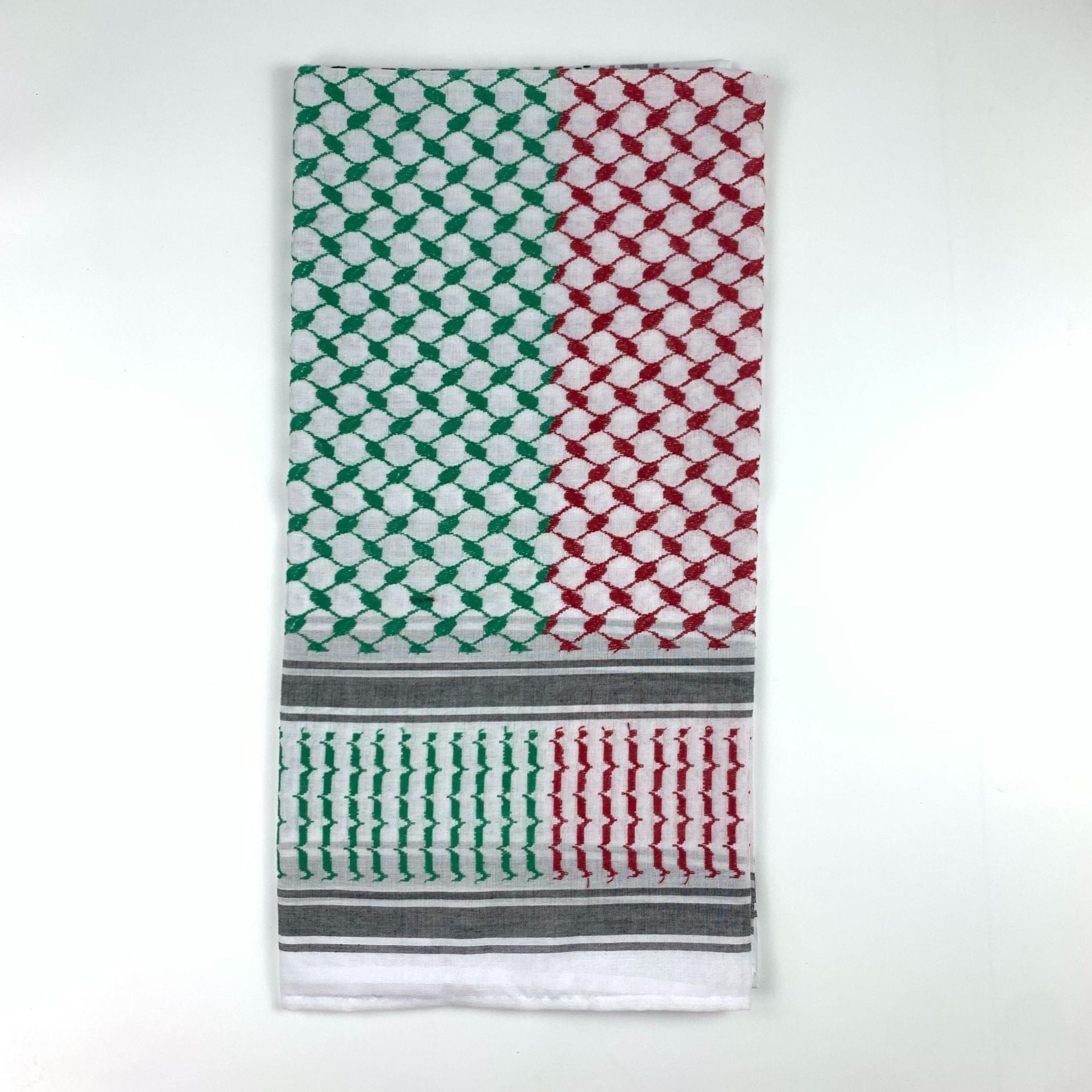 Buy NOW this Keffiyeh Jacquard Square With Palestinian Colors or other Hijab / Scarf from Rawdah Al-Jennah