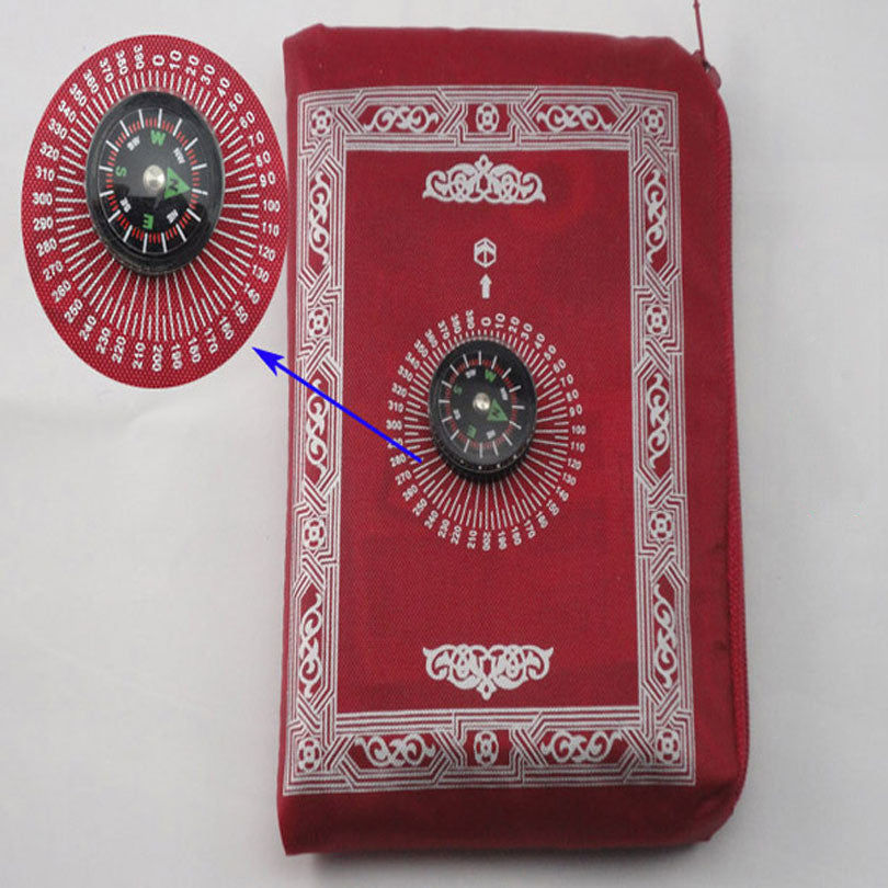 Buy NOW this Prayer / Salah Mat - Travel Prayer Mat With Qibla Compass or other prayer mat from Rawdah Al-Jennah