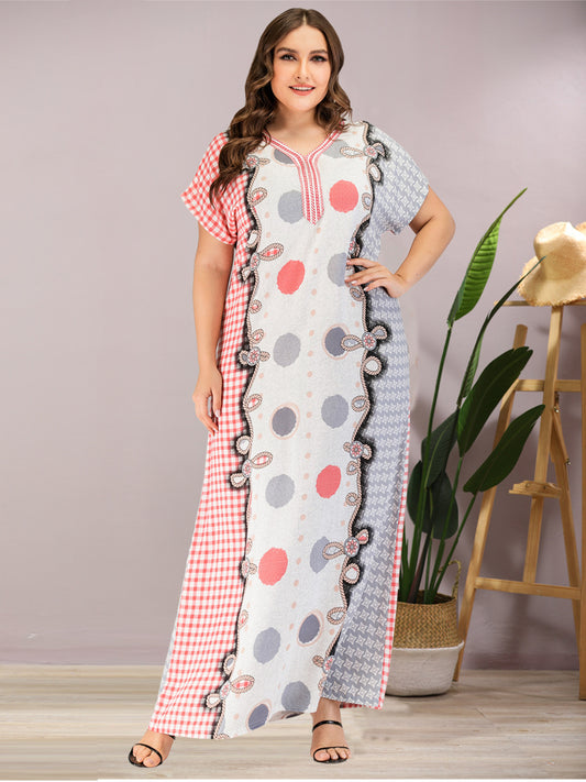 Buy NOW this Women's Jalabiya - Vibrant Print Design Jalabiya W/ Plus Sizes or other Jalabiya for Women from Rawdah Al-Jennah