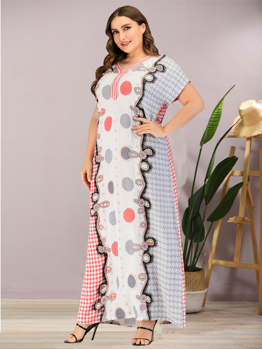 Buy NOW this Women's Jalabiya - Vibrant Print Design Jalabiya W/ Plus Sizes or other Jalabiya for Women from Rawdah Al-Jennah