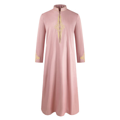 Buy NOW this Men's Thobe / Robe Solid Color Embroidered Design or other Robe / thobe from Rawdah Al-Jennah