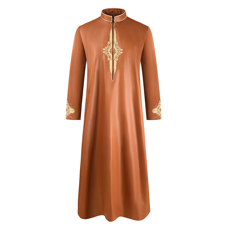 Buy NOW this Men's Thobe / Robe Solid Color Embroidered Design or other Robe / thobe from Rawdah Al-Jennah