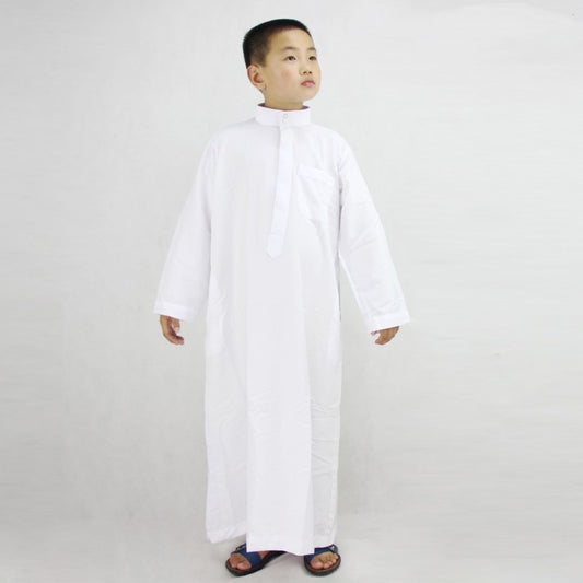 Buy NOW this Boy's Thobe - Washed Velvet Embroidered With Stand Collar or other Boys Thobe from Rawdah Al-Jennah