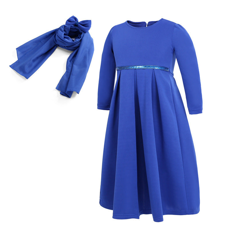 Buy NOW this Girls Modest Dress with Bow-tie Hijab or other girls dress from Rawdah Al-Jennah