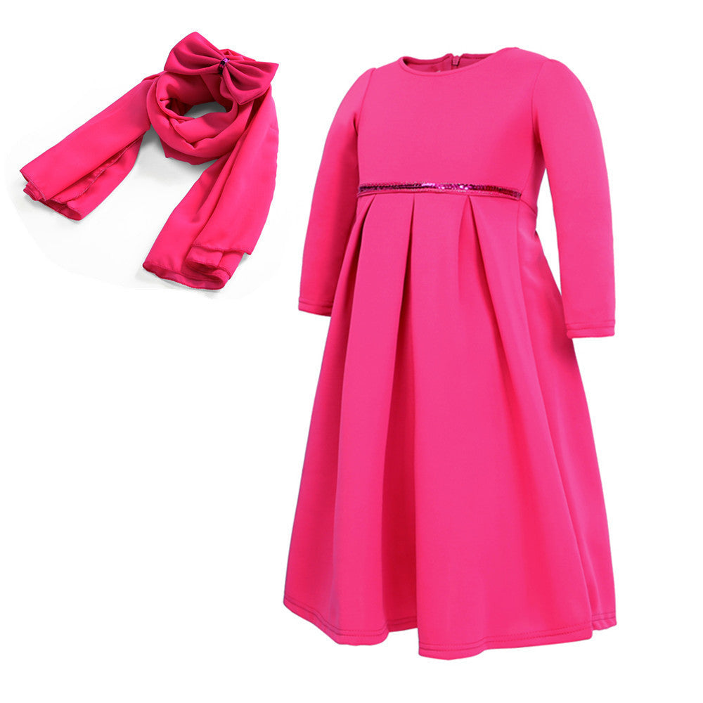 Buy NOW this Girls Modest Dress with Bow-tie Hijab or other girls dress from Rawdah Al-Jennah