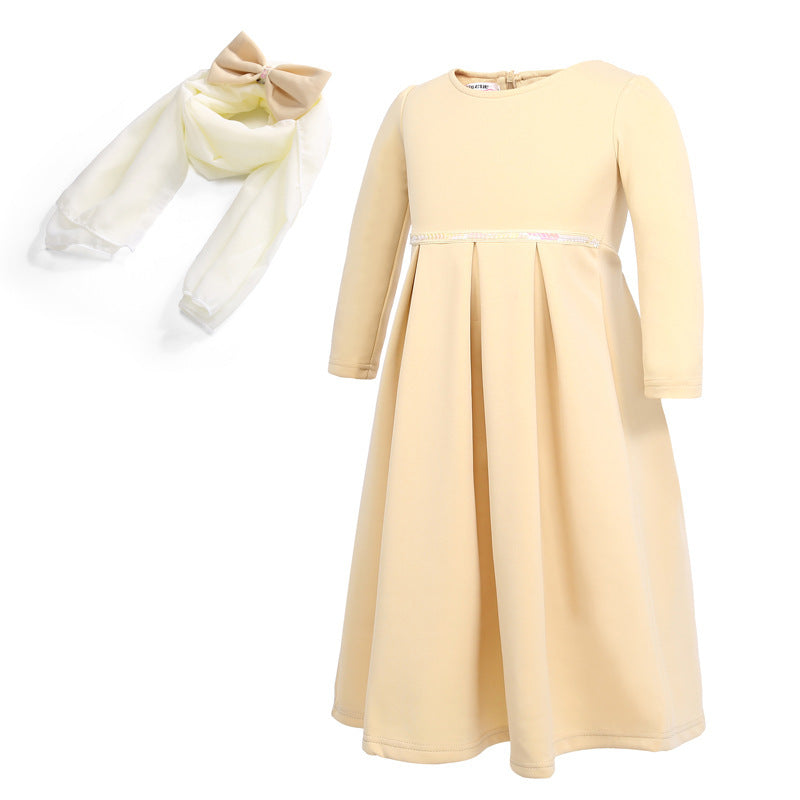 Buy NOW this Girls Modest Dress with Bow-tie Hijab or other girls dress from Rawdah Al-Jennah