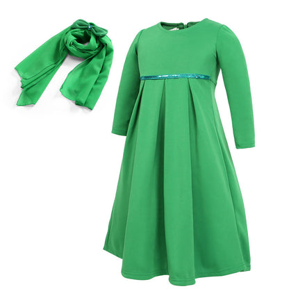 Buy NOW this Girls Modest Dress with Bow-tie Hijab or other girls dress from Rawdah Al-Jennah