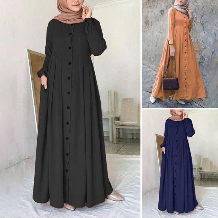 Abaya / Modest Dress - Loose Fitting, Retro Style Abaya / Dress - Rawdah Al-Jennah