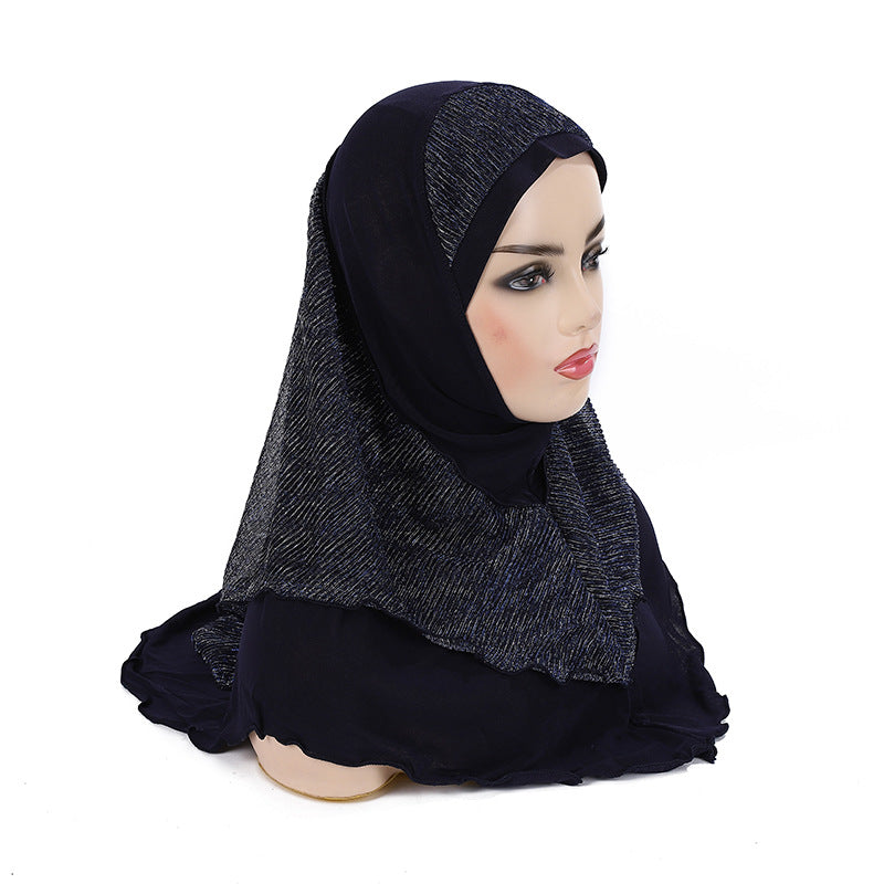 Buy NOW this Girl's Hijab- Malay Style Silk Stitching w/ Crystal or other Girls Hijab from Rawdah Al-Jennah