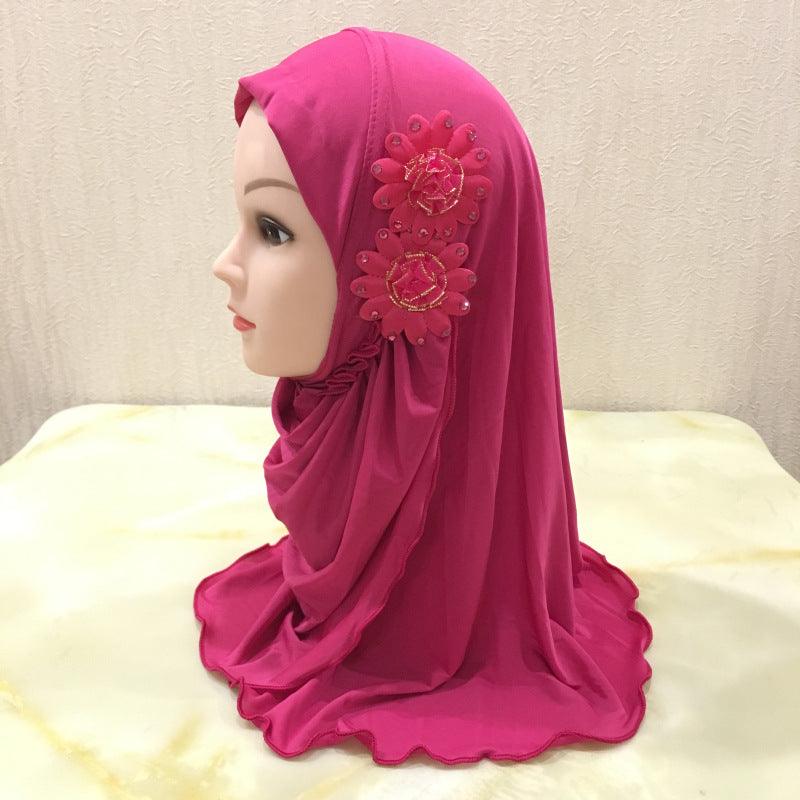 Buy NOW this Hijab - Girl's Easy to Wear Flower Design Hijab or other Girls Hijab from Rawdah Al-Jennah