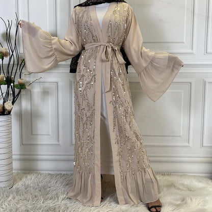 Buy NOW this Abaya - Women's Chiffon, Sequin Design Outer Robe or other Abaya from Rawdah Al-Jennah