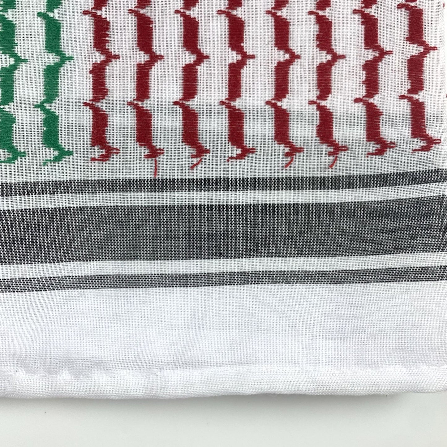 Buy NOW this Keffiyeh Jacquard Square With Palestinian Colors or other Hijab / Scarf from Rawdah Al-Jennah