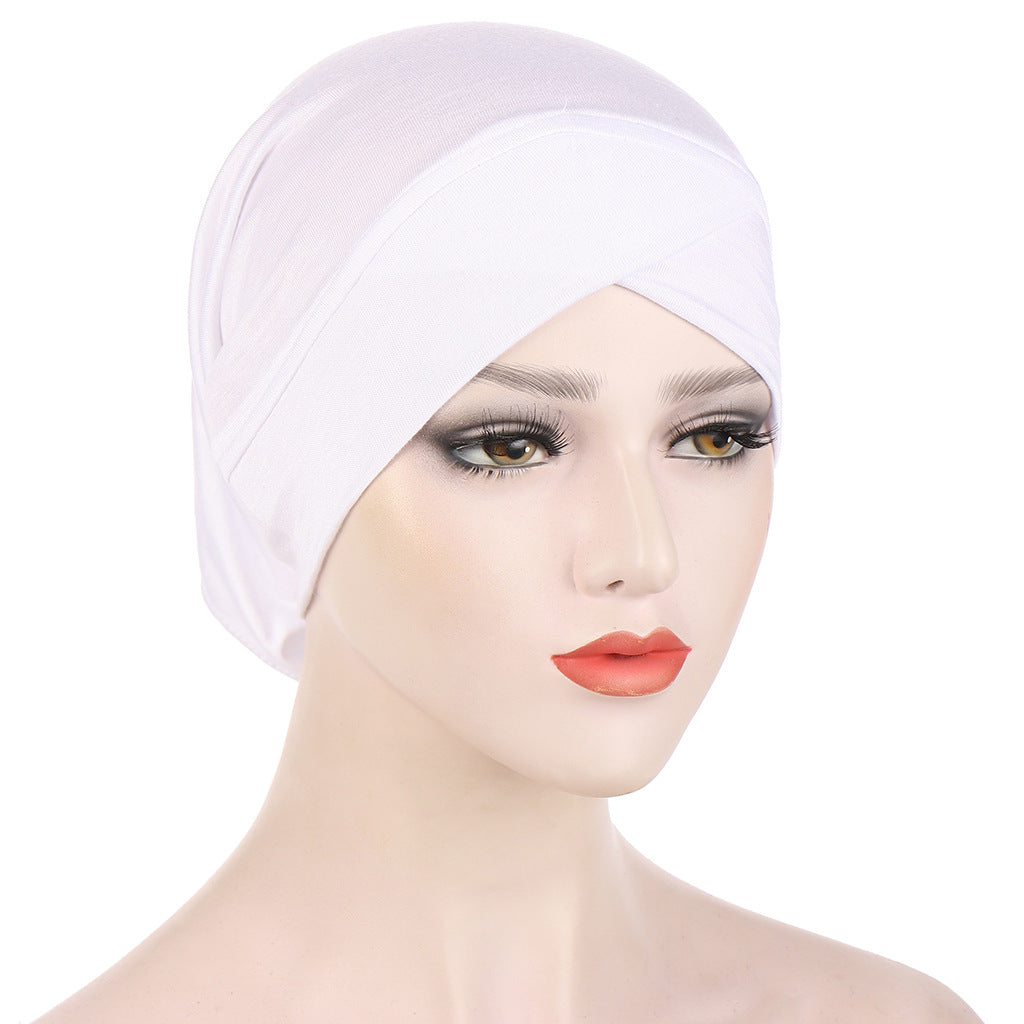 Buy NOW this Hijab - Solid Color Forehead Cross Inner Hijab Cap or other Inner Hijab from Rawdah Al-Jennah