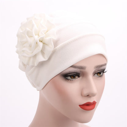 Buy NOW this Hijab Cap - Solid Color Cap With Flower Design or other Hijab Cap from Rawdah Al-Jennah