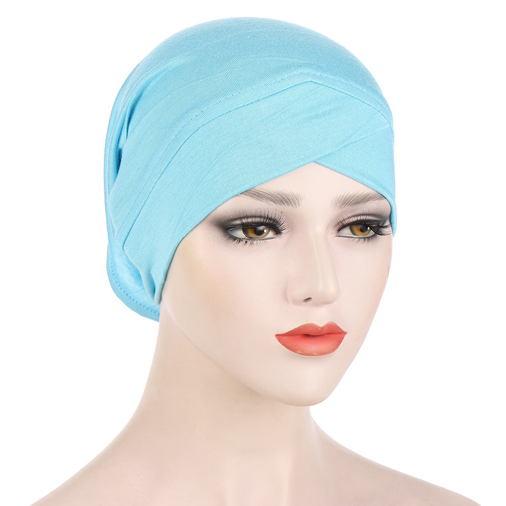 Buy NOW this Hijab - Solid Color Forehead Cross Inner Hijab Cap or other Inner Hijab from Rawdah Al-Jennah