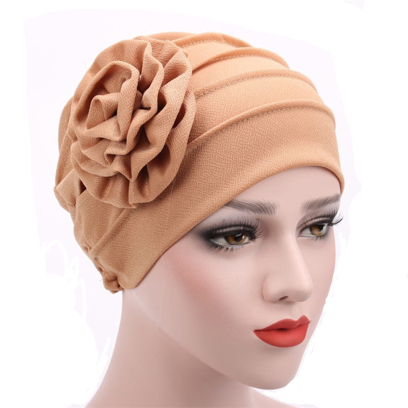 Buy NOW this Hijab Cap - Solid Color Cap With Flower Design or other Hijab Cap from Rawdah Al-Jennah