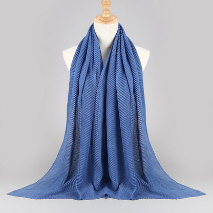 Buy NOW this Hijab - Twill Crumpled Pleated Scarf Women's Bag Headscarf or other Hijab from Rawdah Al-Jennah