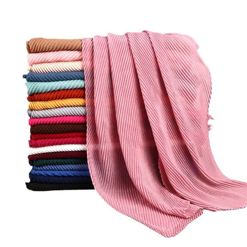 Buy NOW this Hijab - Twill Crumpled Pleated Scarf Women's Bag Headscarf or other Hijab from Rawdah Al-Jennah