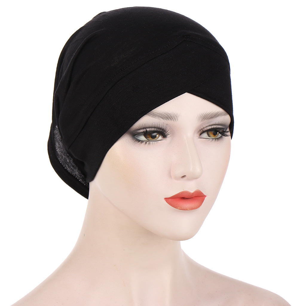 Buy NOW this Hijab - Solid Color Forehead Cross Inner Hijab Cap or other Inner Hijab from Rawdah Al-Jennah