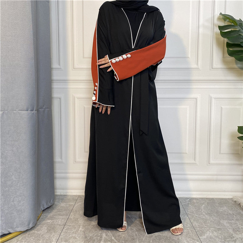 Buy NOW this Abaya - Two tone Patchwork With Buttons or other Abaya from Rawdah Al-Jennah