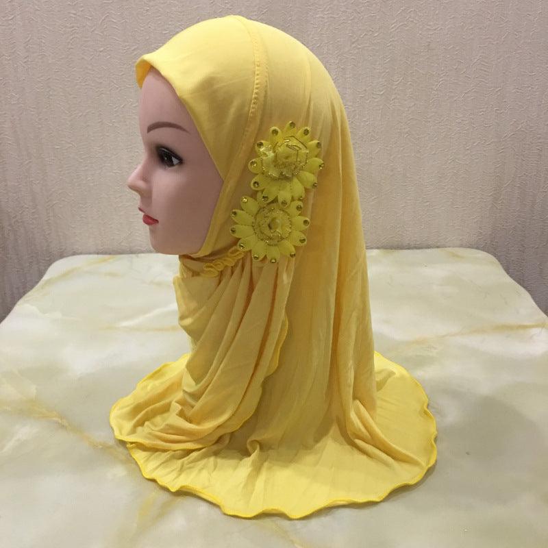 Buy NOW this Hijab - Girl's Easy to Wear Flower Design Hijab or other Girls Hijab from Rawdah Al-Jennah