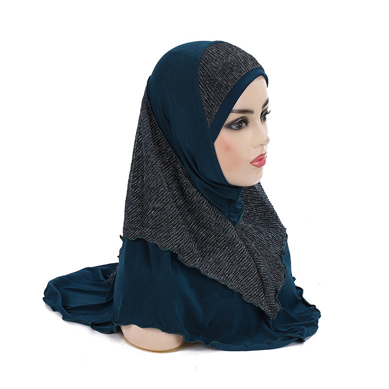 Buy NOW this Girl's Hijab- Malay Style Silk Stitching w/ Crystal or other Girls Hijab from Rawdah Al-Jennah