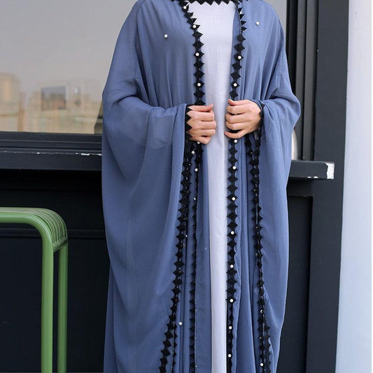 Abaya - Loose Lace Up Long Sleeved Abaya - Rawdah Al-Jennah