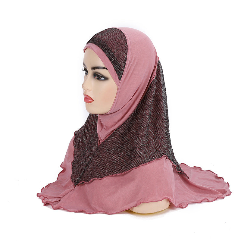 Buy NOW this Girl's Hijab- Malay Style Silk Stitching w/ Crystal or other Girls Hijab from Rawdah Al-Jennah