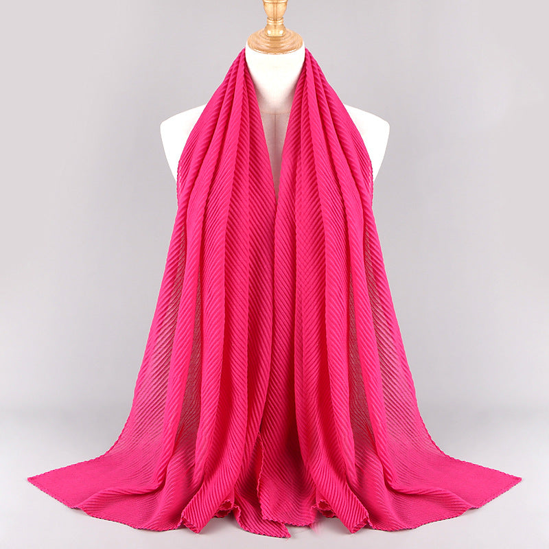 Buy NOW this Hijab - Twill Crumpled Pleated Scarf Women's Bag Headscarf or other Hijab from Rawdah Al-Jennah