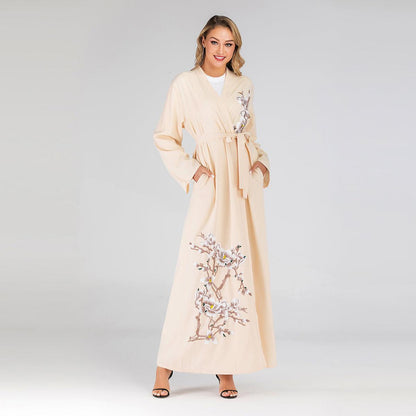 Abaya - Fashionable, Gorgeous, Embroidered Long Sleeve Abaya - Rawdah Al-Jennah