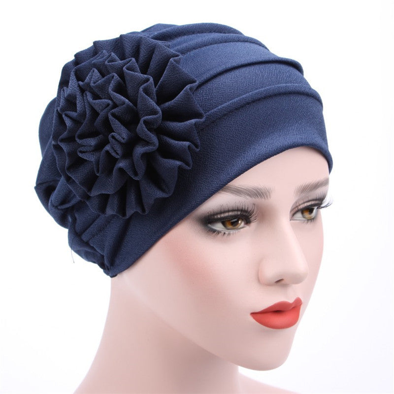 Buy NOW this Hijab Cap - Solid Color Cap With Flower Design or other Hijab Cap from Rawdah Al-Jennah