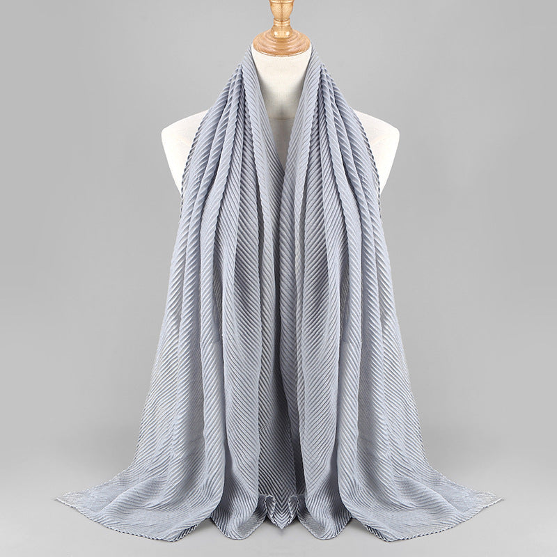 Buy NOW this Hijab - Twill Crumpled Pleated Scarf Women's Bag Headscarf or other Hijab from Rawdah Al-Jennah