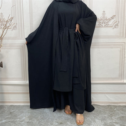 Buy NOW this Abaya / Dress Set - Solid Color Fashion Abaya / Dress Three-piece Set or other Abaya /Dress Set from Rawdah Al-Jennah