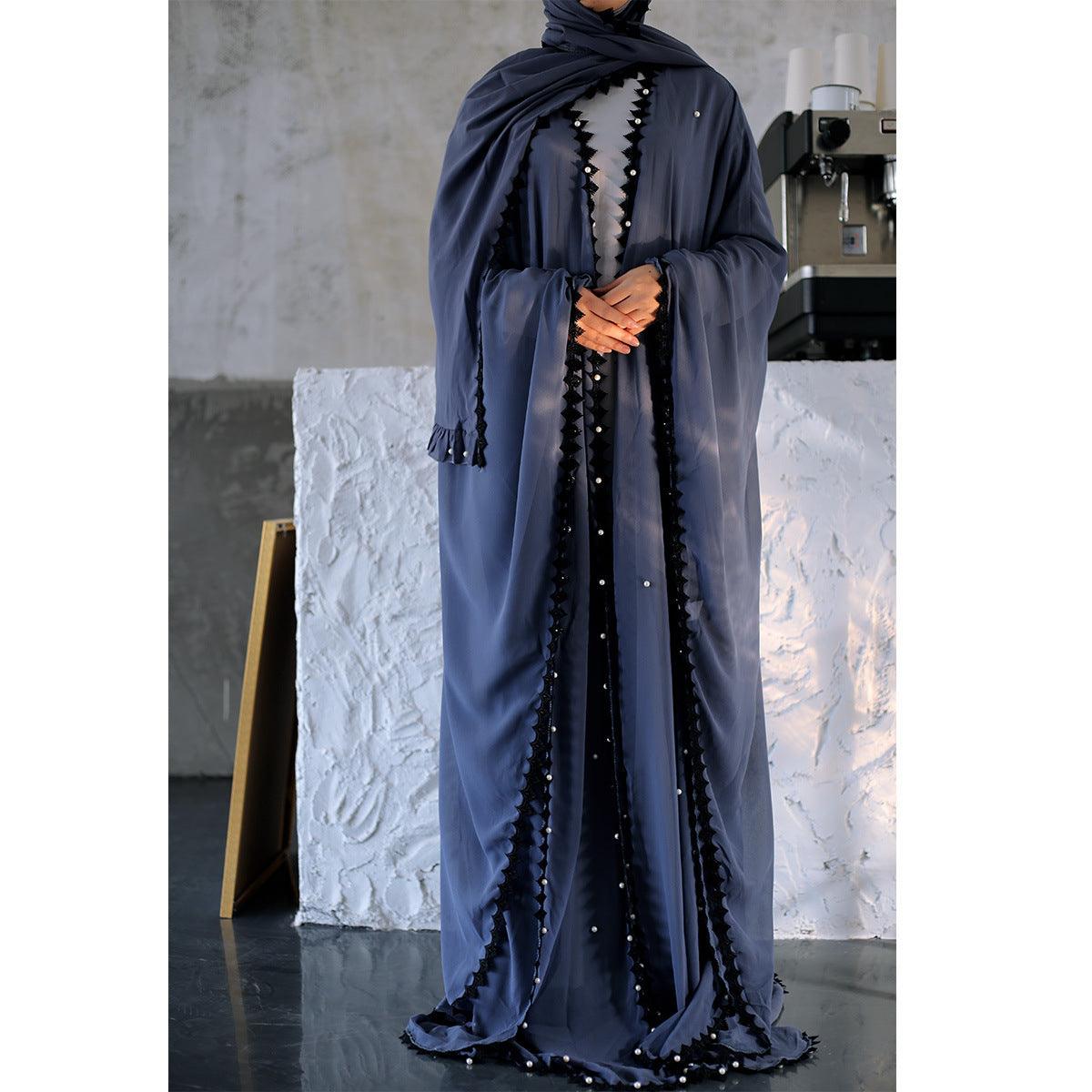 Abaya - Loose Lace Up Long Sleeved Abaya - Rawdah Al-Jennah