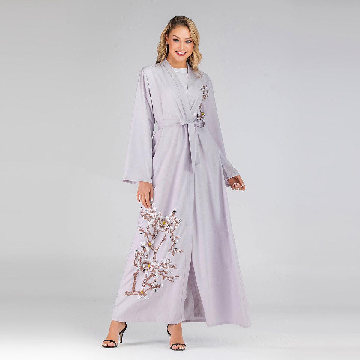 Abaya - Fashionable, Gorgeous, Embroidered Long Sleeve Abaya - Rawdah Al-Jennah