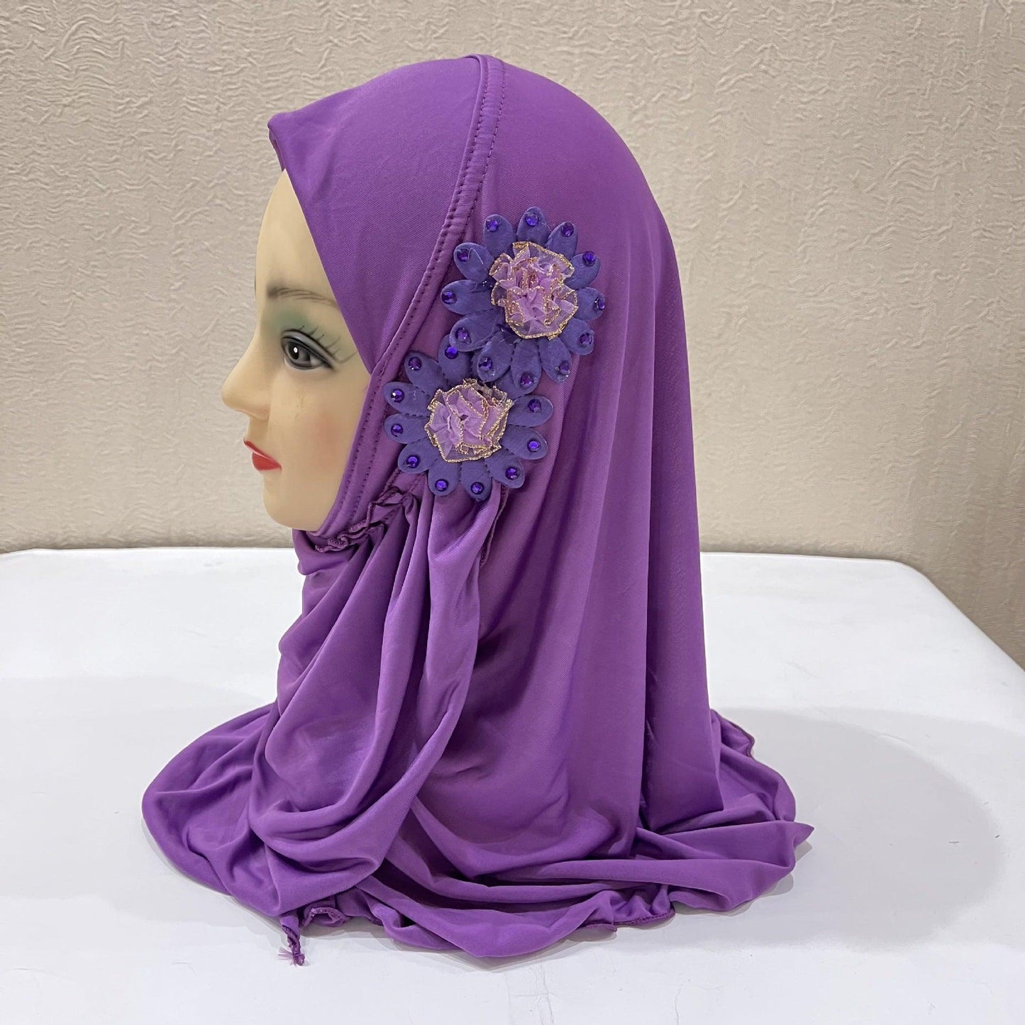 Buy NOW this Hijab - Girl's Easy to Wear Flower Design Hijab or other Girls Hijab from Rawdah Al-Jennah