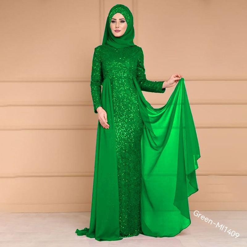 Noble Elegant Sequined Retro Style Long Fish Tail Dress - Rawdah Al-Jennah