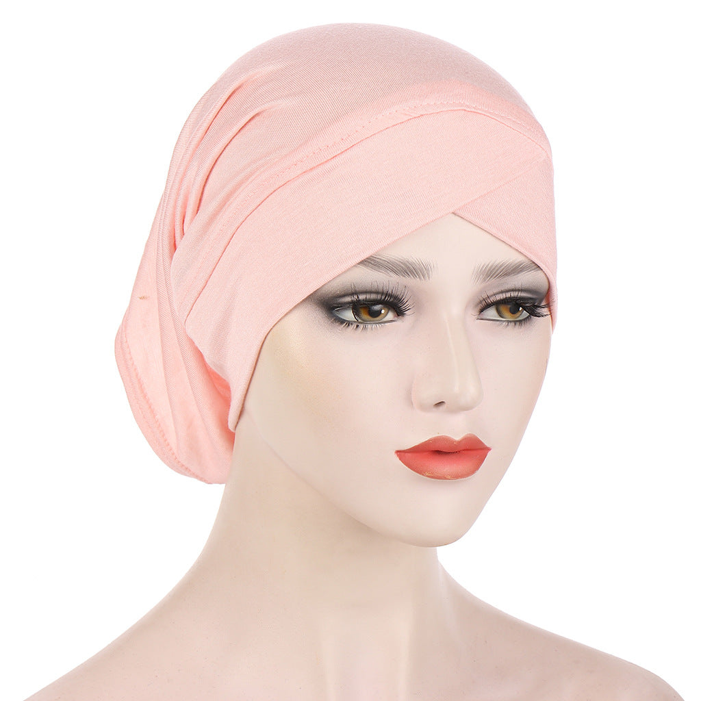 Buy NOW this Hijab - Solid Color Forehead Cross Inner Hijab Cap or other Inner Hijab from Rawdah Al-Jennah