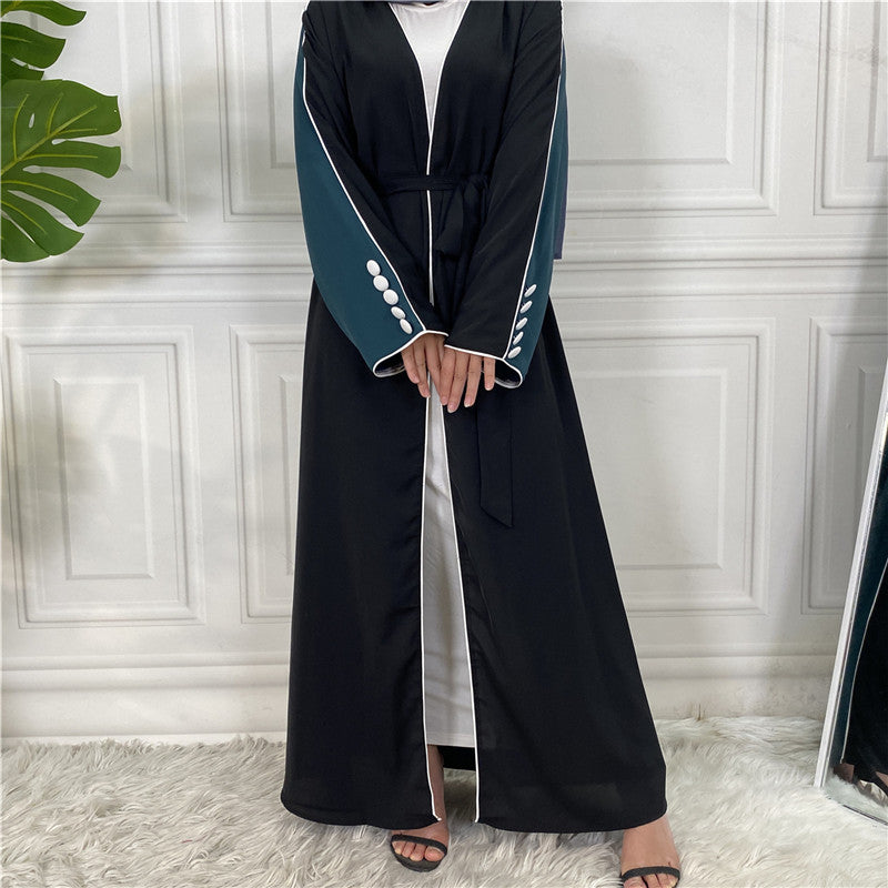 Buy NOW this Abaya - Two tone Patchwork With Buttons or other Abaya from Rawdah Al-Jennah