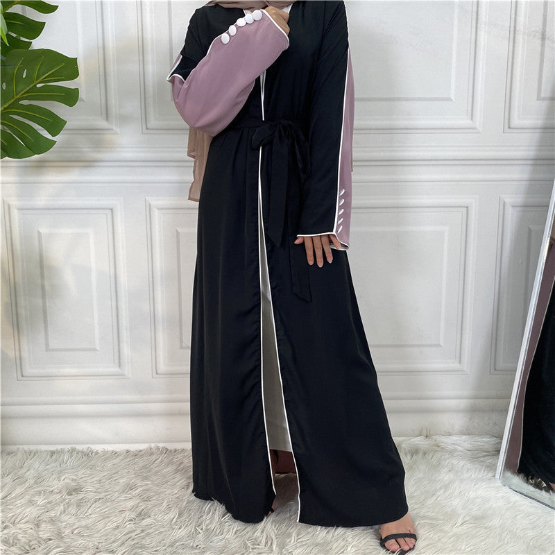 Buy NOW this Abaya - Two tone Patchwork With Buttons or other Abaya from Rawdah Al-Jennah