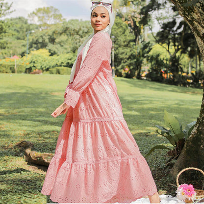 Buy NOW this Modest Dress - Malaysia /  Indonesia Style Hollow Lace Dress or other Modest Dresses from Rawdah Al-Jennah