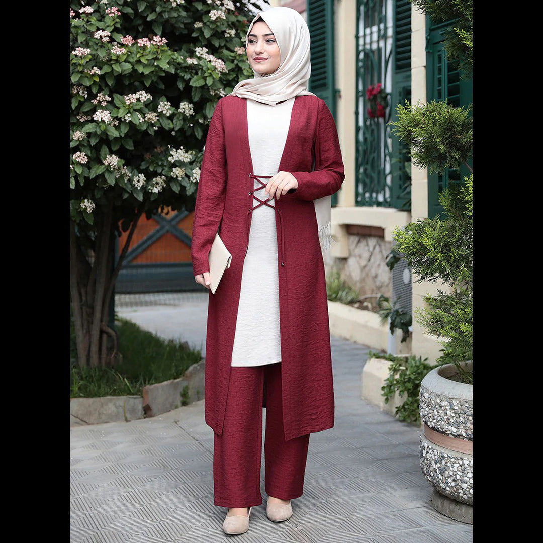 Buy NOW this Abaya / Dress Set - Three-piece Set Southeast Asia Style or other Abaya / Dress Set from Rawdah Al-Jennah