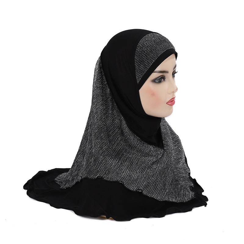 Buy NOW this Girl's Hijab- Malay Style Silk Stitching w/ Crystal or other Girls Hijab from Rawdah Al-Jennah