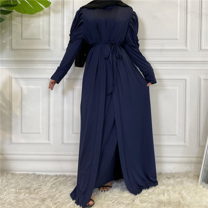 Buy NOW this Fashion Women's Solid Muslim Cardigan or other Abaya / Dress Set from Rawdah Al-Jennah