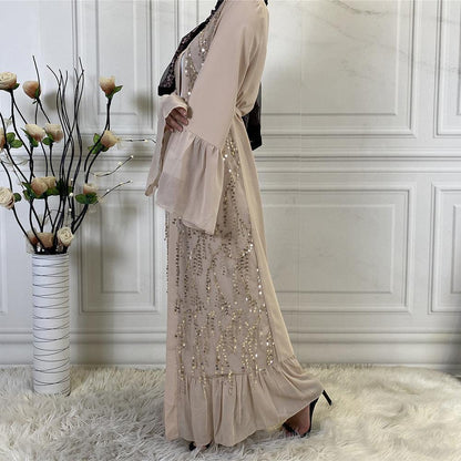 Buy NOW this Abaya - Women's Chiffon, Sequin Design Outer Robe or other Abaya from Rawdah Al-Jennah