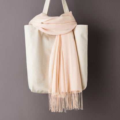 Hijab / Scarf - Solid Color with Tassels, Artificial Cashmere - Rawdah Al-Jennah