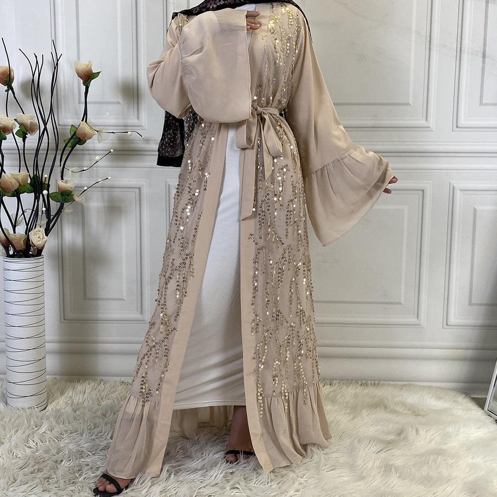 Buy NOW this Abaya - Women's Chiffon, Sequin Design Outer Robe or other Abaya from Rawdah Al-Jennah