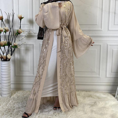 Buy NOW this Abaya - Women's Chiffon, Sequin Design Outer Robe or other Abaya from Rawdah Al-Jennah